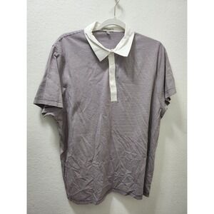 Burberry London Mens‎  Polo Shirt Pullover Button Striped Size XXL